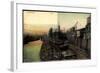 Hamburg,Partie Am Hafen, Kräne Und FlUSS Elbe,Schiff-null-Framed Giclee Print