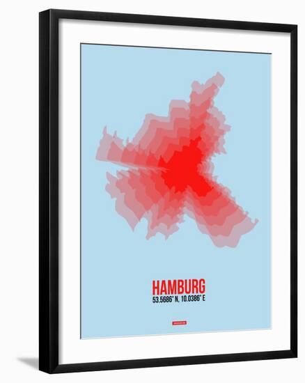 Hamburg Radiant Map 1-NaxArt-Framed Art Print