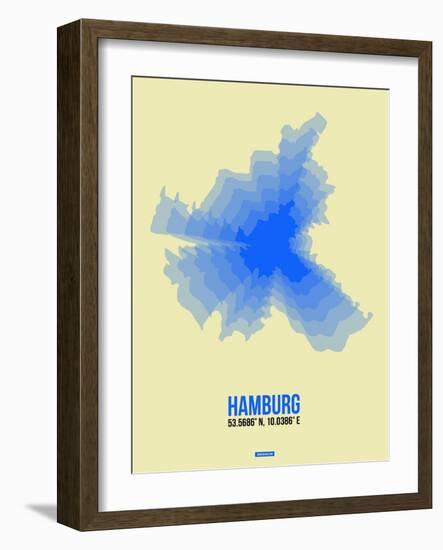 Hamburg Radiant Map 2-NaxArt-Framed Art Print