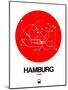 Hamburg Red Subway Map-NaxArt-Mounted Art Print