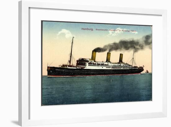 Hamburg, Riesendampfer Vaterland Im Hafen-null-Framed Giclee Print