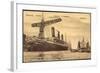 Hamburg, Rosshafen, Hapag, Dampfer Imperator, Kran-null-Framed Giclee Print