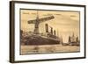 Hamburg, Rosshafen, Hapag, Dampfer Imperator, Kran-null-Framed Giclee Print