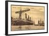 Hamburg, Rosshafen, Hapag, Dampfer Imperator, Kran-null-Framed Giclee Print