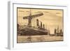 Hamburg, Rosshafen, Hapag, Dampfer Imperator, Kran-null-Framed Giclee Print