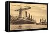 Hamburg, Rosshafen, Hapag, Dampfer Imperator, Kran-null-Framed Stretched Canvas