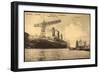 Hamburg, Rosshafen, Riesenkran, Dampfer Imperator-null-Framed Giclee Print