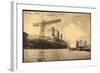 Hamburg, Rosshafen, Riesenkran, Dampfer Imperator-null-Framed Giclee Print