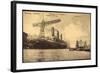 Hamburg, Rosshafen, Riesenkran, Dampfer Imperator-null-Framed Giclee Print