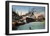 Hamburg, Schnelldampfer Deutschland Im Hafen, Hapag-null-Framed Giclee Print