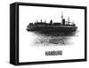 Hamburg Skyline Brush Stroke - Black II-NaxArt-Framed Stretched Canvas