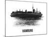 Hamburg Skyline Brush Stroke - Black II-NaxArt-Mounted Art Print