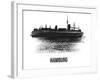 Hamburg Skyline Brush Stroke - Black II-NaxArt-Framed Art Print