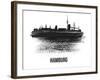 Hamburg Skyline Brush Stroke - Black II-NaxArt-Framed Art Print