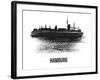 Hamburg Skyline Brush Stroke - Black II-NaxArt-Framed Art Print