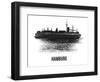Hamburg Skyline Brush Stroke - Black II-NaxArt-Framed Art Print