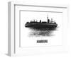 Hamburg Skyline Brush Stroke - Black II-NaxArt-Framed Art Print