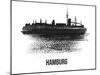 Hamburg Skyline Brush Stroke - Black II-NaxArt-Mounted Art Print