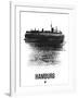 Hamburg Skyline Brush Stroke - Black-NaxArt-Framed Art Print