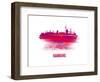 Hamburg Skyline Brush Stroke - Red-NaxArt-Framed Art Print