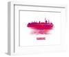 Hamburg Skyline Brush Stroke - Red-NaxArt-Framed Art Print