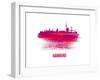 Hamburg Skyline Brush Stroke - Red-NaxArt-Framed Art Print