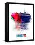 Hamburg Skyline Brush Stroke - Watercolor-NaxArt-Framed Stretched Canvas