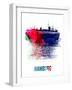 Hamburg Skyline Brush Stroke - Watercolor-NaxArt-Framed Art Print