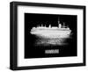 Hamburg Skyline Brush Stroke - White-NaxArt-Framed Art Print