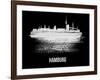 Hamburg Skyline Brush Stroke - White-NaxArt-Framed Art Print