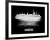 Hamburg Skyline Brush Stroke - White-NaxArt-Framed Art Print