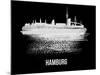 Hamburg Skyline Brush Stroke - White-NaxArt-Mounted Art Print