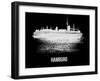 Hamburg Skyline Brush Stroke - White-NaxArt-Framed Art Print