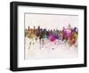 Hamburg Skyline in Watercolor Background-paulrommer-Framed Art Print