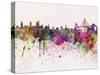 Hamburg Skyline in Watercolor Background-paulrommer-Stretched Canvas