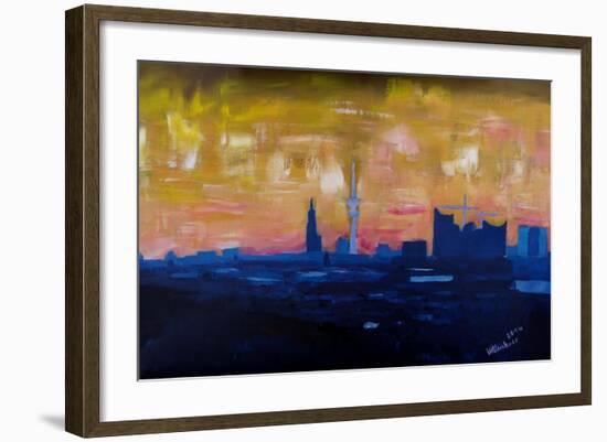 Hamburg Skyline with Elbe Philharmonic Hall-Markus Bleichner-Framed Art Print