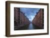 Hamburg, Speicherstadt, Brooksfleet, Evening Mood-Catharina Lux-Framed Photographic Print