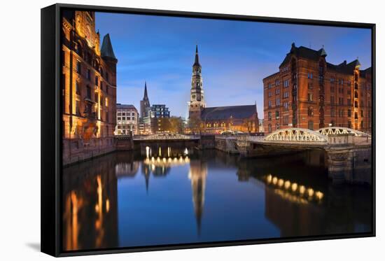 Hamburg- Speicherstadt.-rudi1976-Framed Stretched Canvas