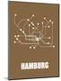 Hamburg Subway Map II-null-Mounted Art Print