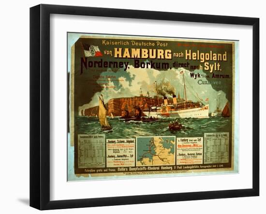 Hamburg to Helgoland-German School-Framed Giclee Print