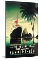 Hamburg to Rio de Janeiro on the Cap Arcona Steamship-null-Mounted Art Print