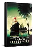 Hamburg to Rio de Janeiro on the Cap Arcona Steamship-null-Framed Stretched Canvas