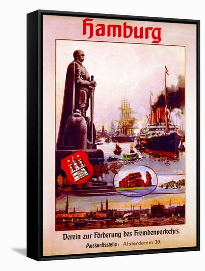 Hamburg: United for the Advancement of Tourism', Poster Advertising the Hamburg America Line, 1906-null-Framed Stretched Canvas