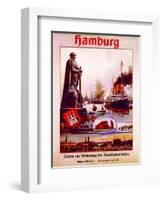 Hamburg: United for the Advancement of Tourism', Poster Advertising the Hamburg America Line, 1906-null-Framed Giclee Print