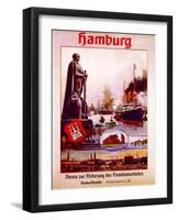 Hamburg: United for the Advancement of Tourism', Poster Advertising the Hamburg America Line, 1906-null-Framed Giclee Print