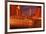 Hamburg Warehouse District, Illuminated, Red, Evening-Thomas Ebelt-Framed Photographic Print