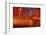 Hamburg Warehouse District, Illuminated, Red, Evening-Thomas Ebelt-Framed Photographic Print