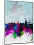 Hamburg Watercolor Skyline-NaxArt-Mounted Art Print