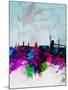 Hamburg Watercolor Skyline-NaxArt-Mounted Art Print