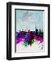 Hamburg Watercolor Skyline-NaxArt-Framed Art Print